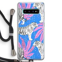Tijger: Samsung Galaxy S10 Plus Transparant Hoesje met koord