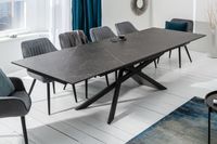 Uitschuifbare eettafel EUPHORIA 180-220-260cm grafietkeramiek gemaakt in Italie - 40645 - thumbnail