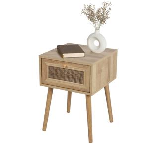 Nachtkastje Bali - Ibiza stijl - hout - met lade - 39 x 39 x 57 cm