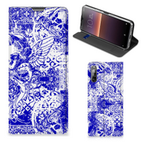 Mobiel BookCase Sony Xperia L4 Angel Skull Blauw - thumbnail