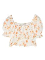 THE NEW SOCIETY blouse fleurie à manches bouffantes - Tons neutres THE NEW SOCIETY blouse fleurie à manches bouffantes - Tons neutres