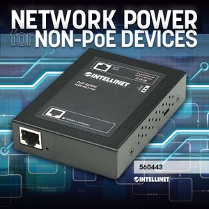 Intellinet 560443 network splitter Zwart Power over Ethernet (PoE)