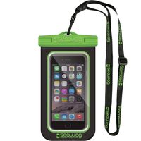 Zwarte/groene waterproof hoes voor smartphone/mobiele telefoon   - - thumbnail