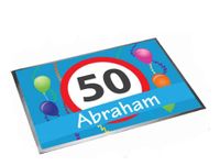 Deurmat/buitenmat Abraham 50 jaar 40 x 60 cm