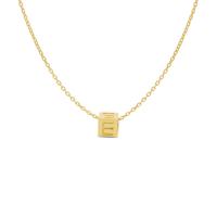 Minimalistische letter ketting cube - 14K GOUD - Goud - E