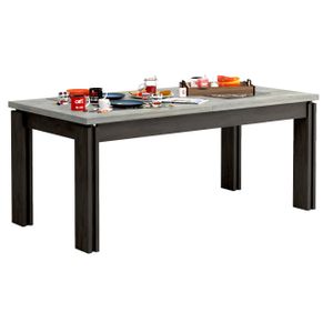 Eettafel Baxter uitschuifbaar 180 tot 225 cm grijs eiken met antraciet