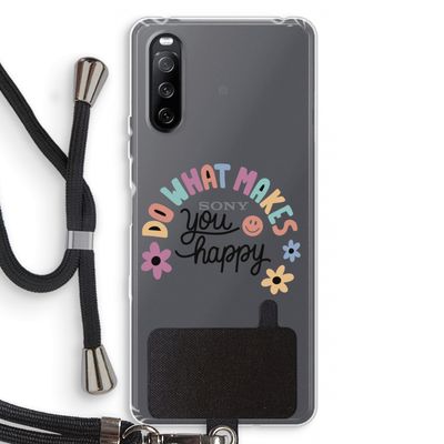 Happy days: Sony Sony Xperia 10 III Transparant Hoesje met koord