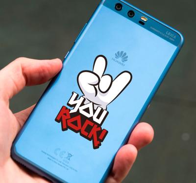 you rock text huawei sticker