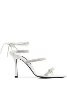 Philipp Plein sandales à ornements en cristal 105 mm - Blanc