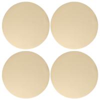 Wicotex Placemats Uni - 4x - creme - rond 38 cm - anti slip laag - Teflon coating toplaag