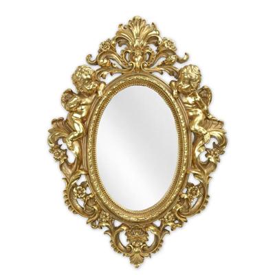 A RESIN FRAMED GOLD MIRROR