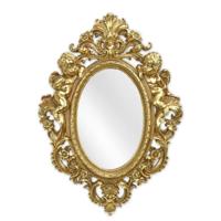 A RESIN FRAMED GOLD MIRROR