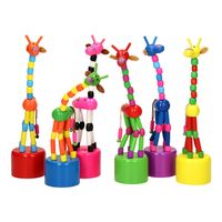 Playwood Houten Drukpop Giraffe Gekleurd - thumbnail