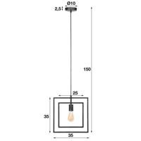 Hoyz - Vierkante Hanglamp met 1 lamp - Turn square - Grijs - 35cm - thumbnail