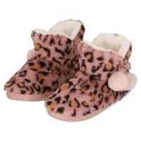 Pantoffels/sloffen luipaard print - dames - roze - maat 39-40 - dieren sloffen - hoog