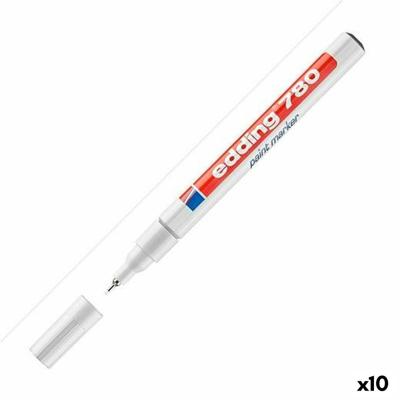 Permanente markeerstift Edding 780 Wit 10 Stuks