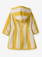 Badjas voor baby's met strepen TRANSAT capsule familie, te personaliseren, met gerecycled katoen geel, gestreept