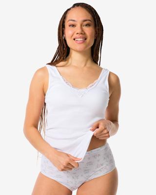 HEMA Dameshemden met kant - 2 stuks wit (wit)