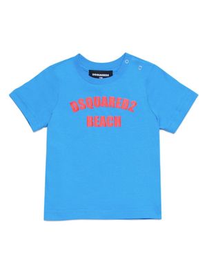 DSQUARED2 KIDS t-shirt en coton à logo imprimé - Bleu