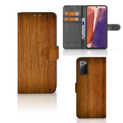 Samsung Galaxy Note 20 | Book Style Case | Donker Hout | Portemonnee hoesje