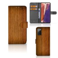 Samsung Galaxy Note 20 | Book Style Case | Donker Hout | Portemonnee hoesje