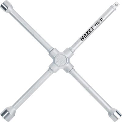 HAZET Kruissleutel 715-01 · Buiten-zeskant-profiel · SW 17 x 19 x 22 x Buitenvierkant 12,5 = 1/2 inch mm
