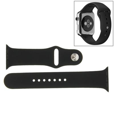 For Apple Watch Sport 42mm High-performance Longer Rubber Sport Watchband with Pin-and-tuck Closure(Black)