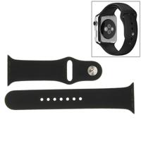 For Apple Watch Sport 42mm High-performance Longer Rubber Sport Watchband with Pin-and-tuck Closure(Black)