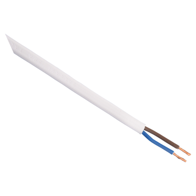 Q-Link Huishoudsnoer | Plat | Belastbaar tot 1200W | 2 x 0.75 mm² | 20 m | Wit - 03.030.73