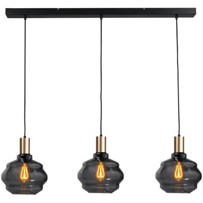 Masterlight 3-lichts hanglamp - goud -Porto met Ball smoke glazen - Ø 24cm - 2711-05-02-100-3-3
