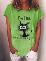 Women I'm Fine It's Fine Everything Is Fine Casual T-Shirt - thumbnail