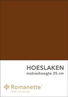 Romanette Hoeslaken Katoen Bruin-90 x 200 cm - thumbnail
