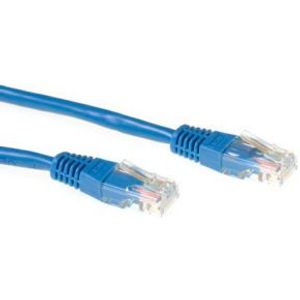 ACT Blauwe 0,5 meter U/UTP CAT5E patchkabel met RJ45 connectoren