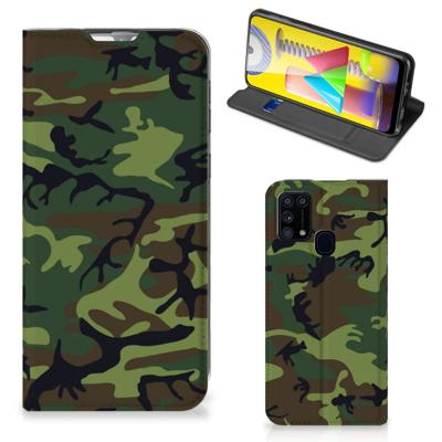 Samsung Galaxy M31 | Hoesje met Magneet | Army Dark