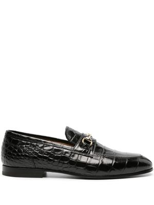 Scarosso mocassins à effet peau de crocodile - Noir