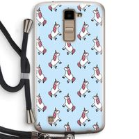 Eenhoorns overal: LG K10 (2016) Transparant Hoesje met koord