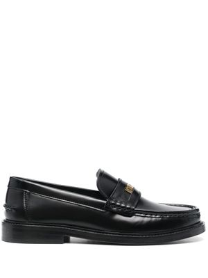Moschino mocassins à plaque logo - Noir