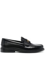 Moschino mocassins à plaque logo - Noir