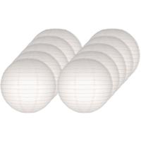 Luxe witte bol lampionnen - 10x - dia 25 cm - Bruiloft, verjaardag, party feestartikelen
