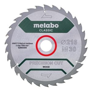 Metabo Accessoires Cirkelzaagblad | Precision Cut Classic | 216x30mm | Z30 WZ 22°/B - 628653000