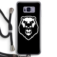 Angry Bear (black): Samsung Galaxy S8 Plus Transparant Hoesje met koord