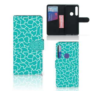 Motorola One Action Hoesje Cracks Blue