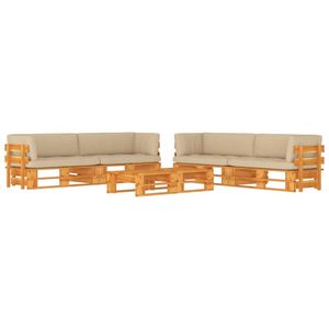 vidaXL 6-delige Loungeset pallet honingbruin geïmpregneerd grenenhout
