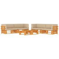 vidaXL 6-delige Loungeset pallet honingbruin geïmpregneerd grenenhout - thumbnail