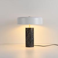 Tafellamp Fuston marmo - E27-fitting - Mushroom - Paddenstoel lamp - Marmeren steel - Kap van handgemaakt opaalglas - IP20 voor binnen