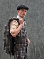 Maatpak Voor Heren | 3-delig Pak | Grijs/crème Windowpane | Jeremiah Jesus | Peaky Blinders | Peaky Blinders