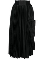 sacai high-waisted pleated midi skirt - Noir