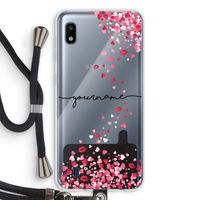 Hartjes en kusjes: Samsung Galaxy A10 Transparant Hoesje met koord