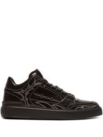 Balmain baskets mi-montantes B-Court en cuir verni - Noir