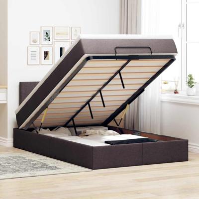 Bed met matras 120x200 cm stof donkerbruin